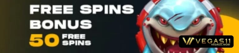 VEGAS11 promotions banner with bonus offers and rewards