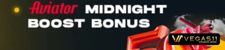 VEGAS11 promotions banner with bonus offers and rewards